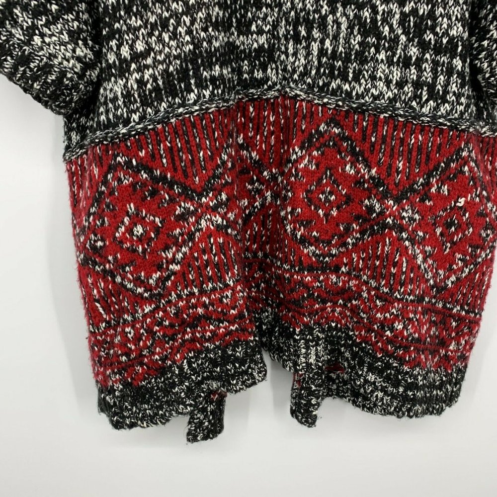 Forever 21 Cardigan Black White Open Front Short Sleeve Chunky Knit - Picture 9 of 9